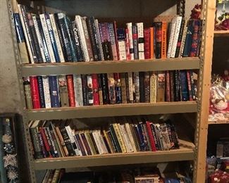 Tons of amazing hardback books including topics such as health, wartime, political and great leisure reads! Also boxes of cookbooks!