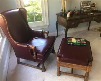 Stately library chair would smoke a pipe if it had a mouth