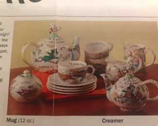 yawn, Alice in Wonderland tea set