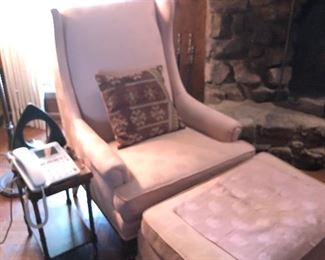 chair and ottoman & side table