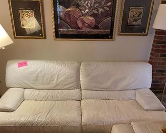 White leather sofa, very retro!