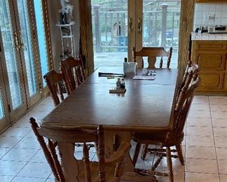 Dining table in kitchen area 