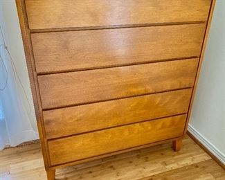 1-    $395 Mid century modern Russell Wright for Conant & Ball (1852) 5 drawers dresser 38”L x 43”T x 18”D