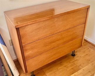 15- $600 Rapids & Company Mid century modern PAIR of chest three large drawers & one mirror – opens on sides. 37”L x 33”T x 19”D