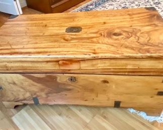 32- $150 Camphor trunk with brass hinges 29”L x 14”T x 15”D