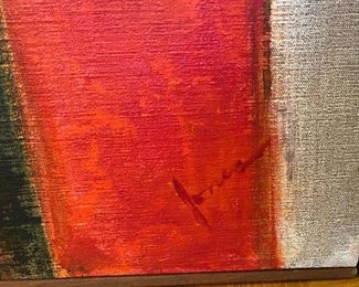 37- $150 Oil painting on canvas signed by Marion Jones (20th century TEXAS artist)  29”W x 35”T