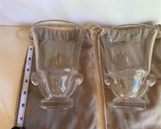 $180 Steuben Pair of vases with Steuben store felt bags