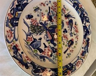 $36 Large platter hand painted unsigned unmarked