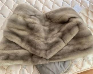 $175 Grey mink shawl / cape