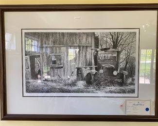 Robert Addison Lithograph 238/300  Model T Ford Signed, numbered, framed. Comes with Certificate of Authenticity.  $75.00
