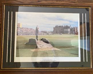 Arnie on the Swilcan Bridge.  Framed  $20.00