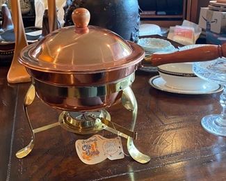 $20.00  Vintage never used Copper & Brass Chafing Dish