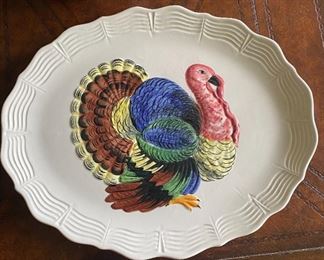 Vintage Made in Italy Turkey Platter  18"x13"  In like new condition  $15.00