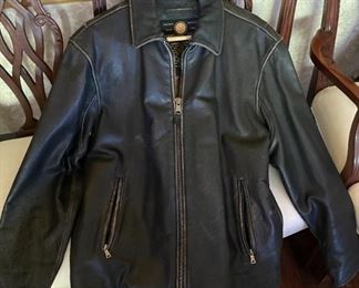 Mens Brown Leather Jacket Size Medium .  Great detail and in excellent condition.  $50.00