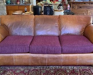 Leather & Fabric Sofa.  Good condition.  $75.00