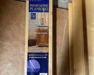 Design Series Premium Pine Planking Lumber.  Unfinished 14 sq. ft. coverage.  5/16"x3 9/16" x 8' long.  6 pieces per pack.
7 new unopened packs = 42 pieces
7 new out of the pack pieces    49 pieces total  $25.00