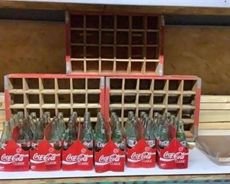 VINTAGE COCA-COLA BOTTLES AND CRATES