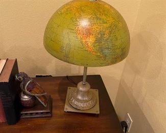 Unique split globe lamp. 