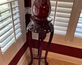 Nice carved rosewood table / stand 