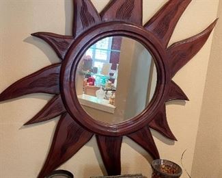 Chic Teak sun mirror. 