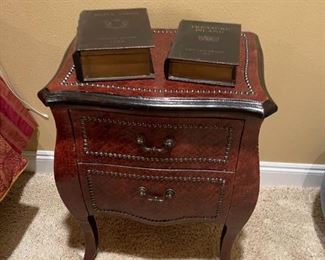 Nightstands faux leather tops 