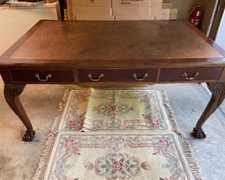 Large vintage "partners / executive" Queen Anne styled desk. 