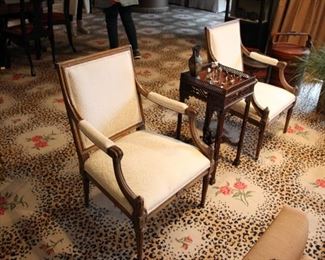 Pair French style armchairs