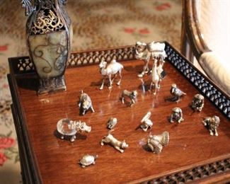 Group of 800 silver miniature animals
