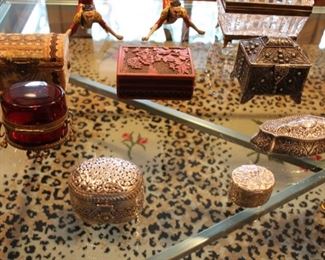 Group assorted miniature boxes