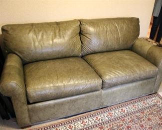 Leather sleep sofa