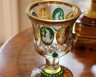 Bohemian etched goblet