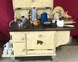 One of a Kind Vintage Childrens Kitchen Set