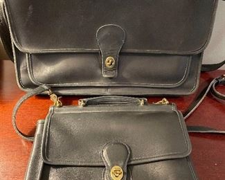 Vintage Coach black briefcase & purse