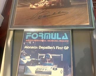 several vintage racing memorabilia