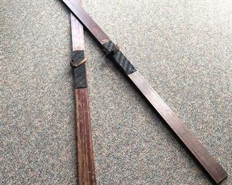 antique wood skis