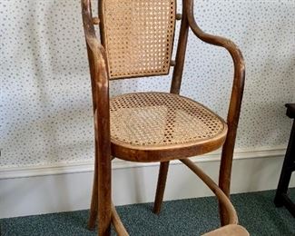 antique cane seat youth chair
