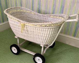 antique wicker bassinet