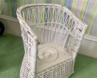 antique wicker child’s potty