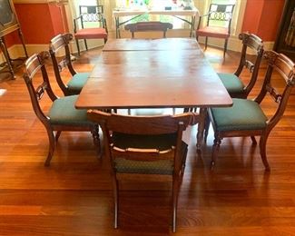Dropleaf table and 6 chairs (priced separately) Chairs are SOLD