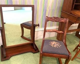 Child size needlepoint rocker