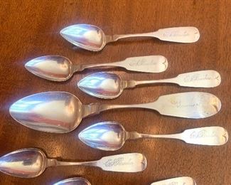 Lots of “pure coin” silver spoons