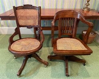 antique cane seat desk chairs