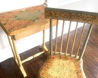 hand painted table & chair