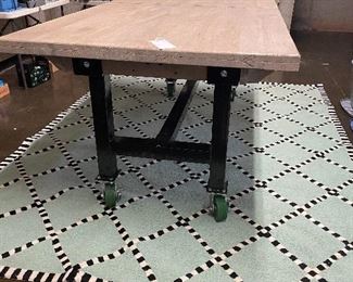 Custom ‘industrial -look’ work station. Could be used as kitchen island!