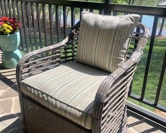 pair of outdoor chairs by Hampton Bay