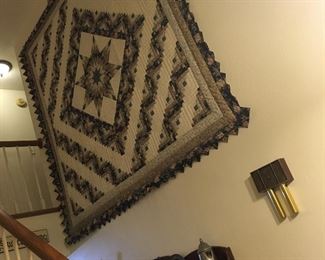 Huge ornate quilt ready to be hung in your home!