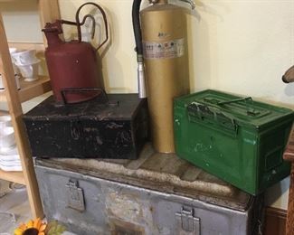 Lots of cool antique and military metal boxes... one was for a rocket!!! Maybe Elon needs it so his stop blowing up.