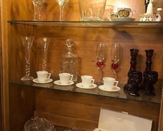 Beautiful vintage glassware and Crystal