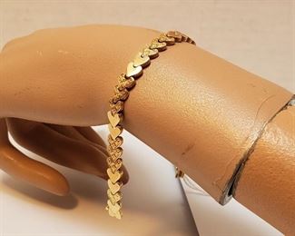 14k Gold Heart Bracelet 13.2g 6.5” $650