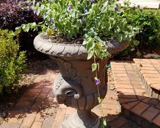 Concrete Planters with Ram Heads  37" Height                                                    One of these on each side of steps          